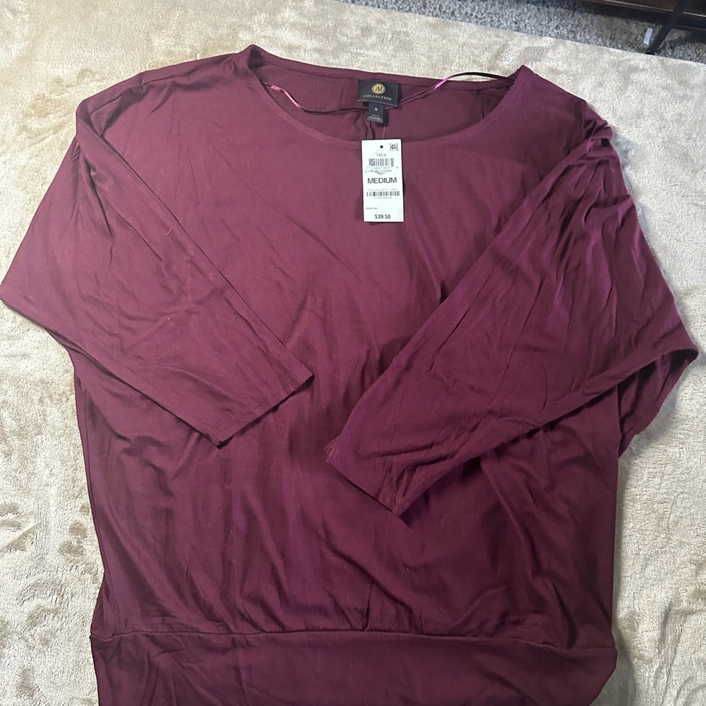 JM Collection Long Sleeve Shirt - Deep Purple